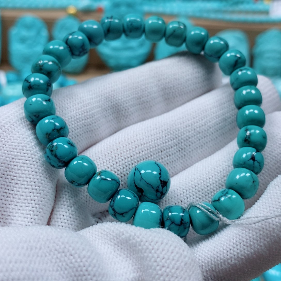 绿松石珠宝奇石未镶嵌淡**调