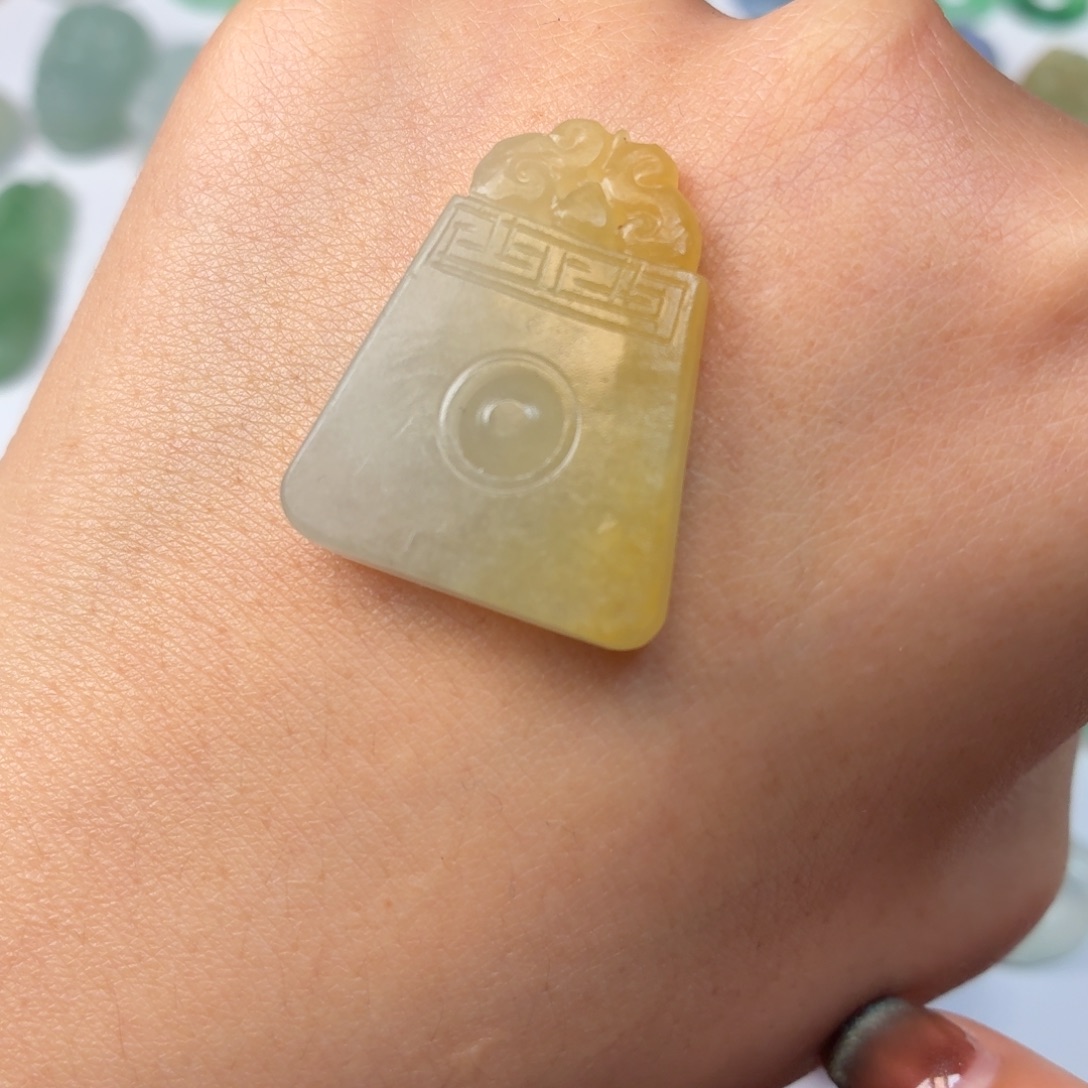 定制翡翠未镶嵌仿古无事牌