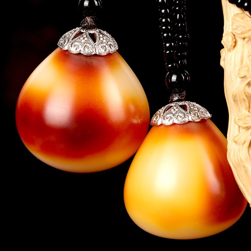 金包玉菩提【霸王果】稀有大高货老料油性大手把件车载挂件