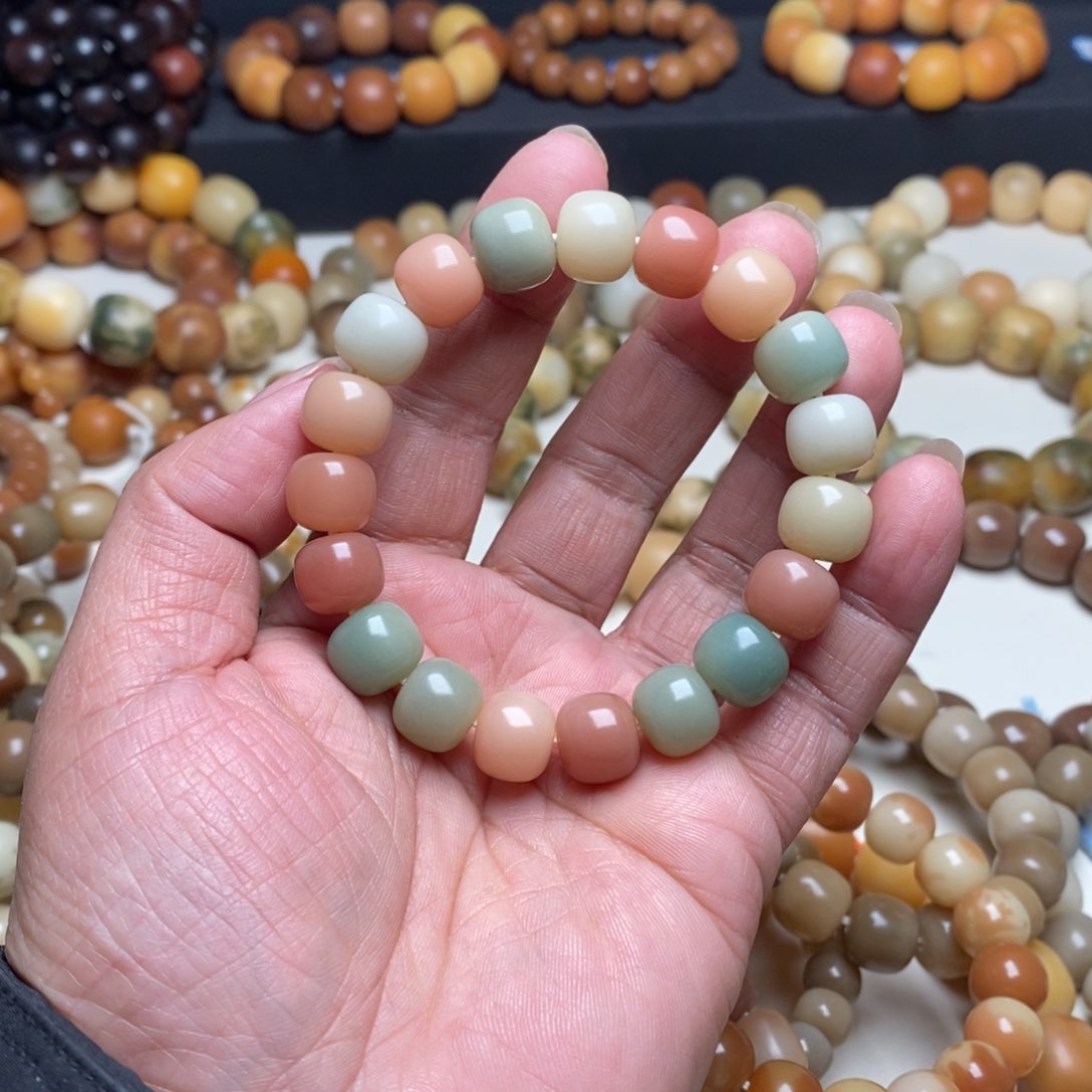 菩提根/象牙果手串卡12水蜜桃