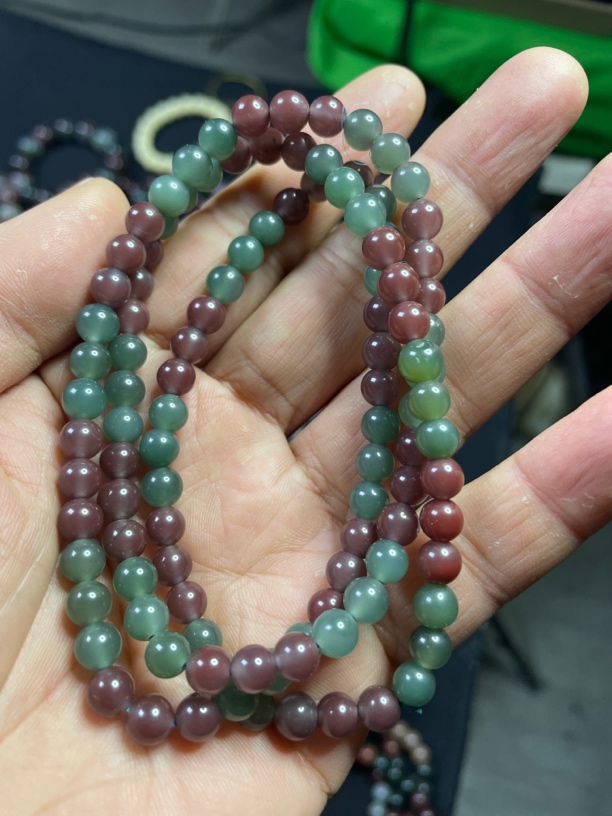 手链秦紫玉108颗6.2mm多圈