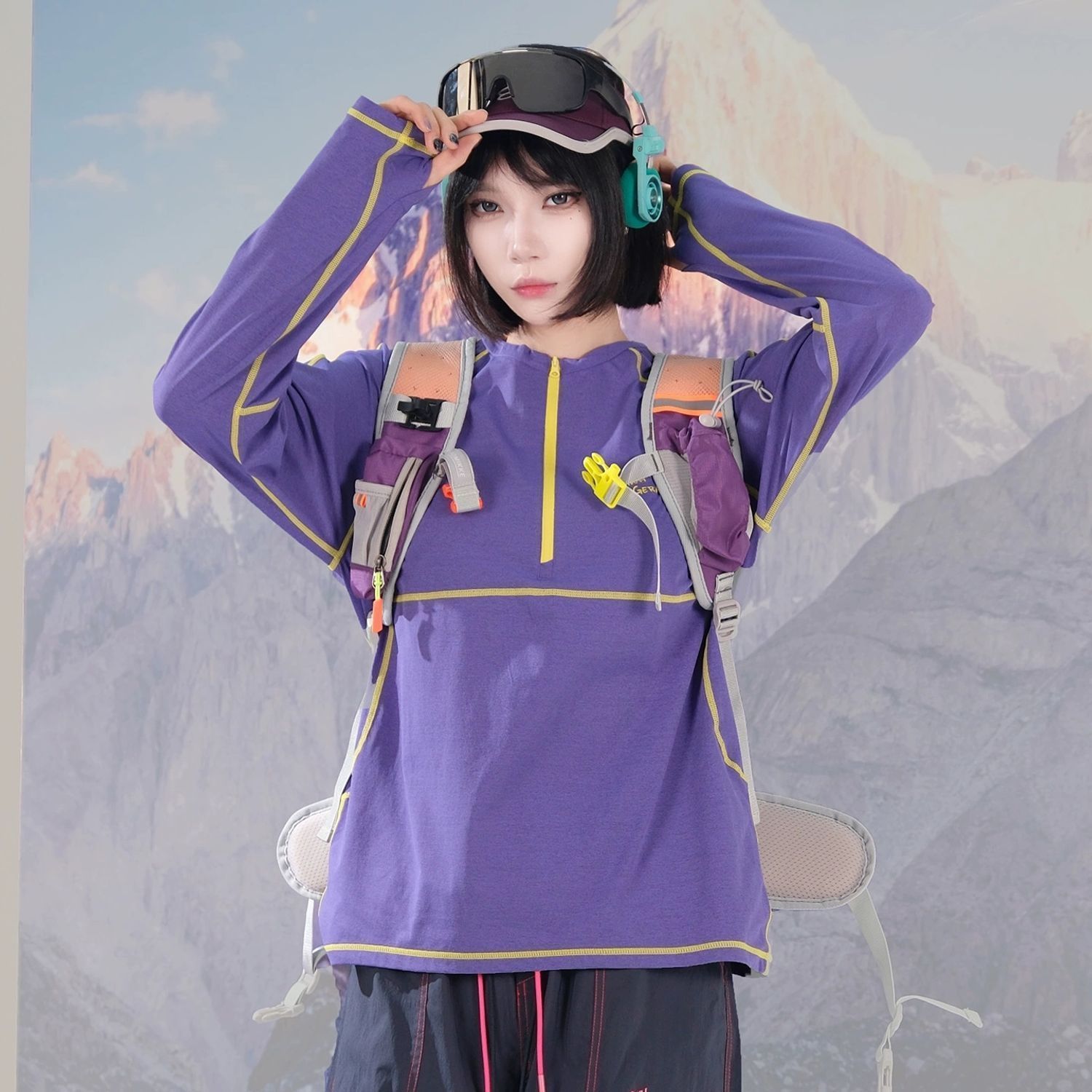Sports Outdoor-2691轻量化户外秋款百搭透气基础长袖明线上衣