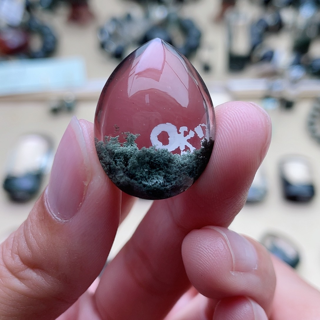 水晶颈饰未镶嵌绿幽灵聚宝盆吊坠