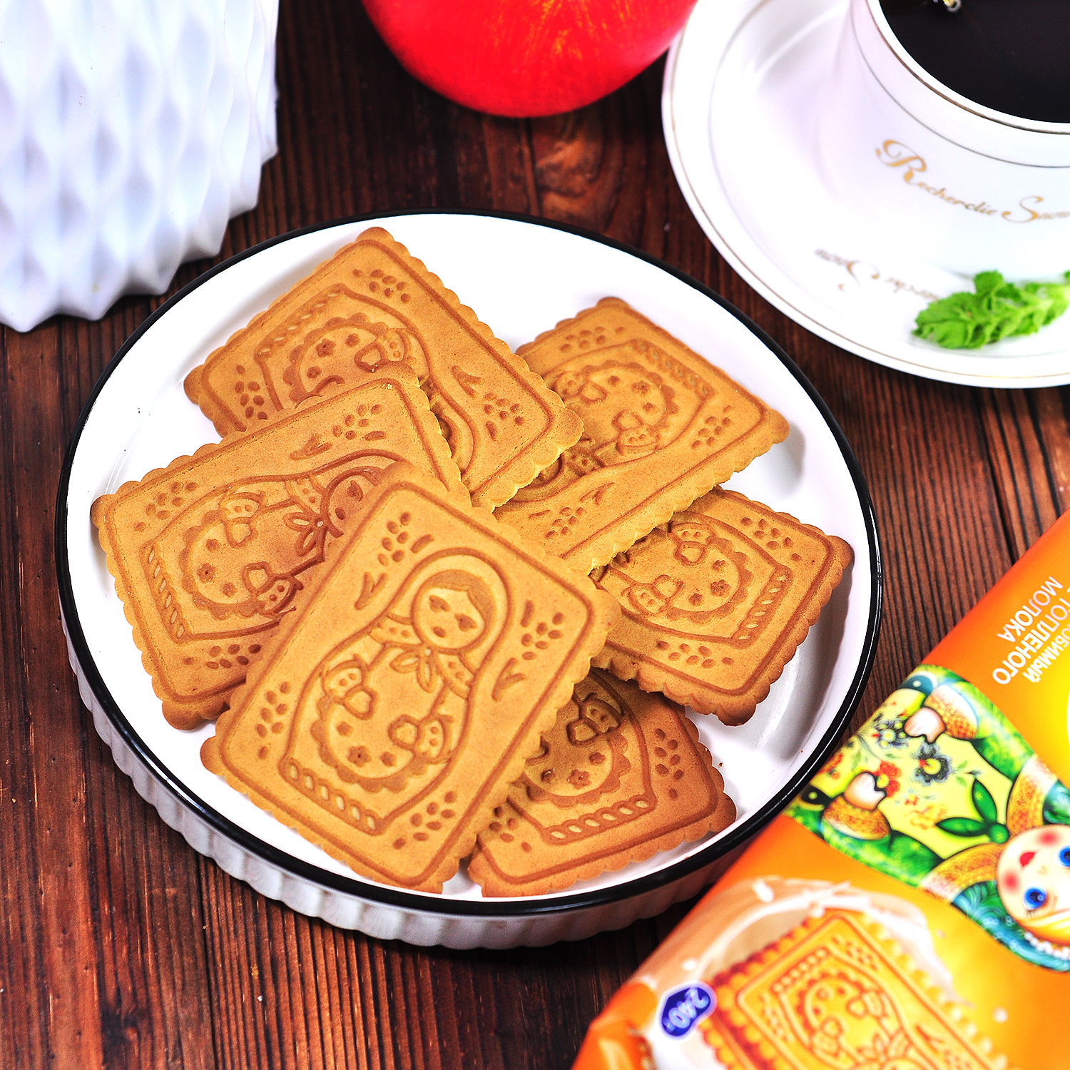 俄罗斯原装进口莫伊的爱套娃酥香饼干240克/包