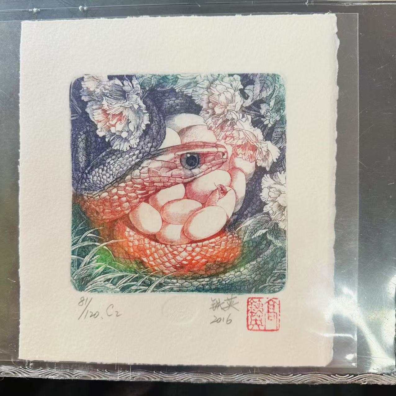高铁英老师手工雕刻十二生肖凹版艺术作品（商家编号85）