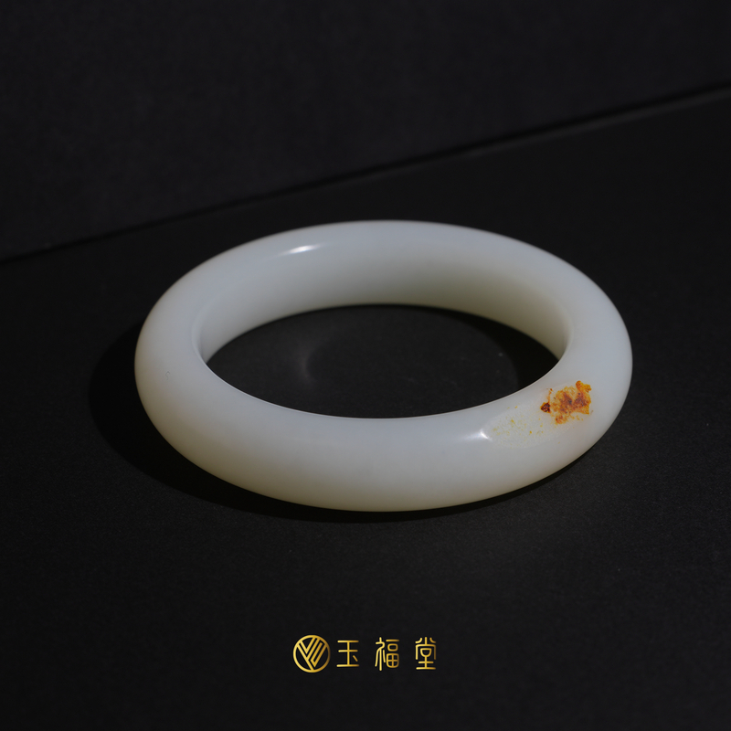玉福堂 | 新疆和田籽 | 红皮籽 | 脂白籽镯 | 平安玉镯手镯 58mm