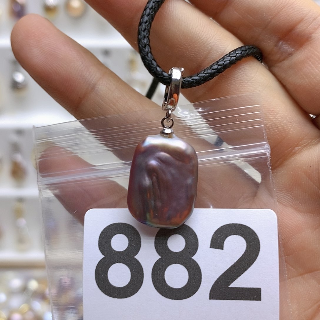 淡水珍珠银S925镶嵌颈饰882