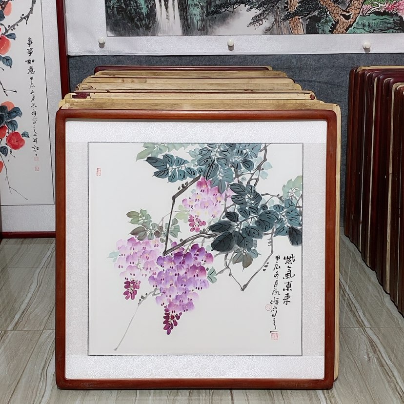 【闪购商品】国画书画作品带框65×65厘米