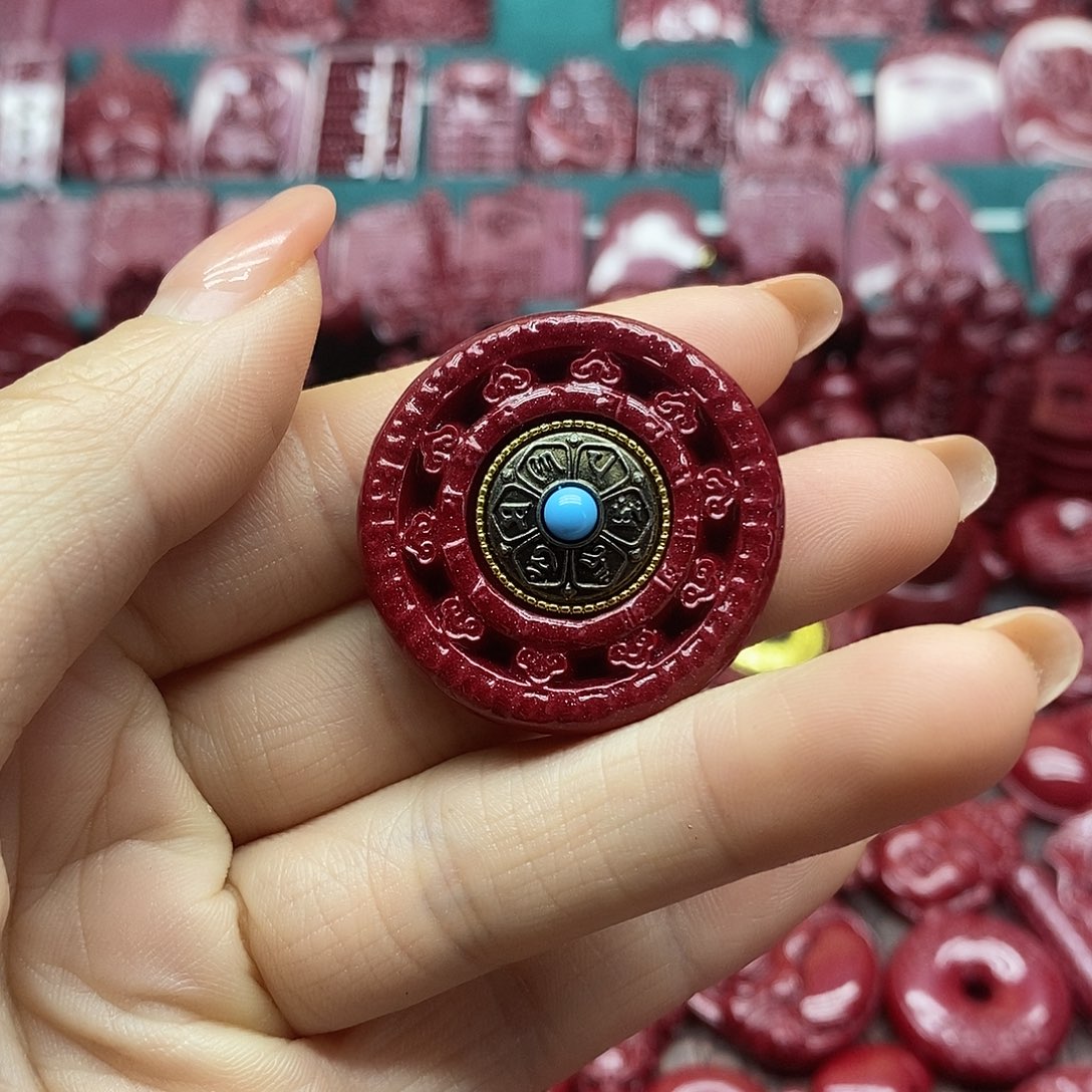 天然辰砂朱砂吊坠