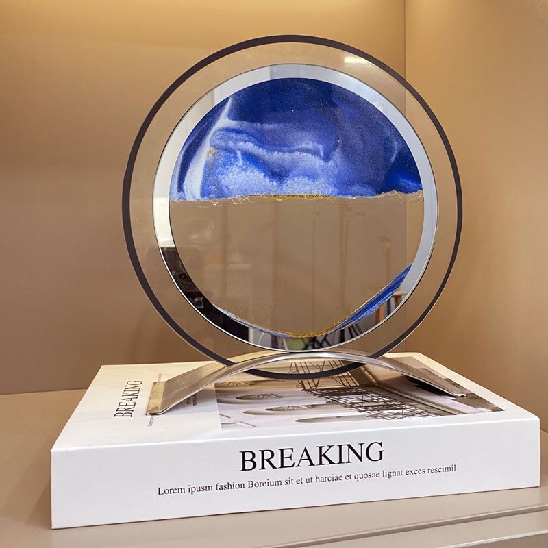 流沙画摆件办公室客厅轻奢创意沙漏高级感玻璃动态解压装饰品礼物