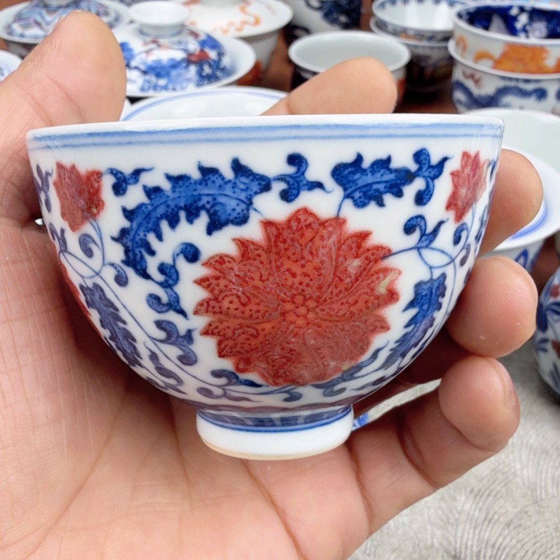 4***1陶摆件青花釉里红单杯