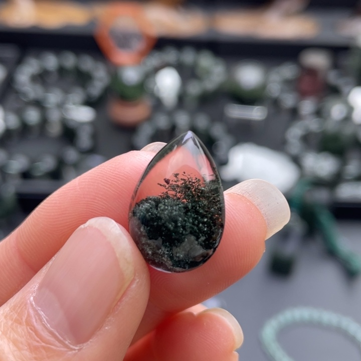 颈饰未镶嵌水晶绿幽灵聚宝盆吊坠