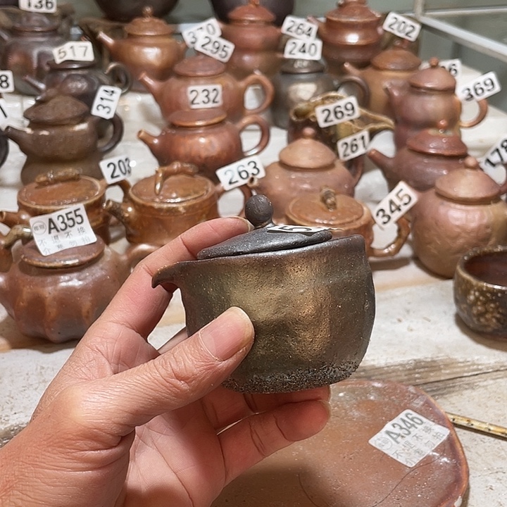 纯手工捏制柴烧茶具