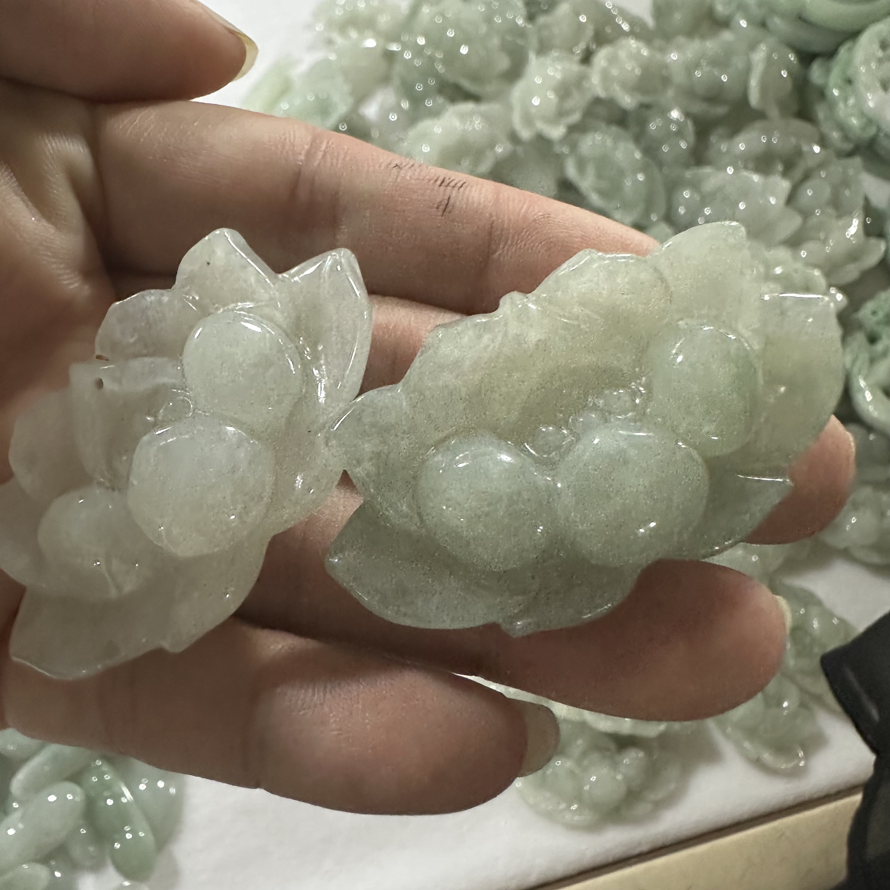 天然A货翡翠莲花吊坠-c821-多样性发一