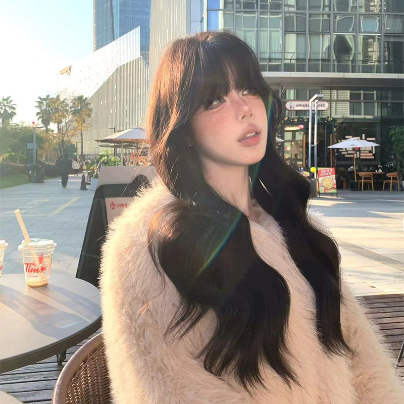 【镇店之宝】束朵假发女长卷发自然气质网红日常甜美齐刘海全头套