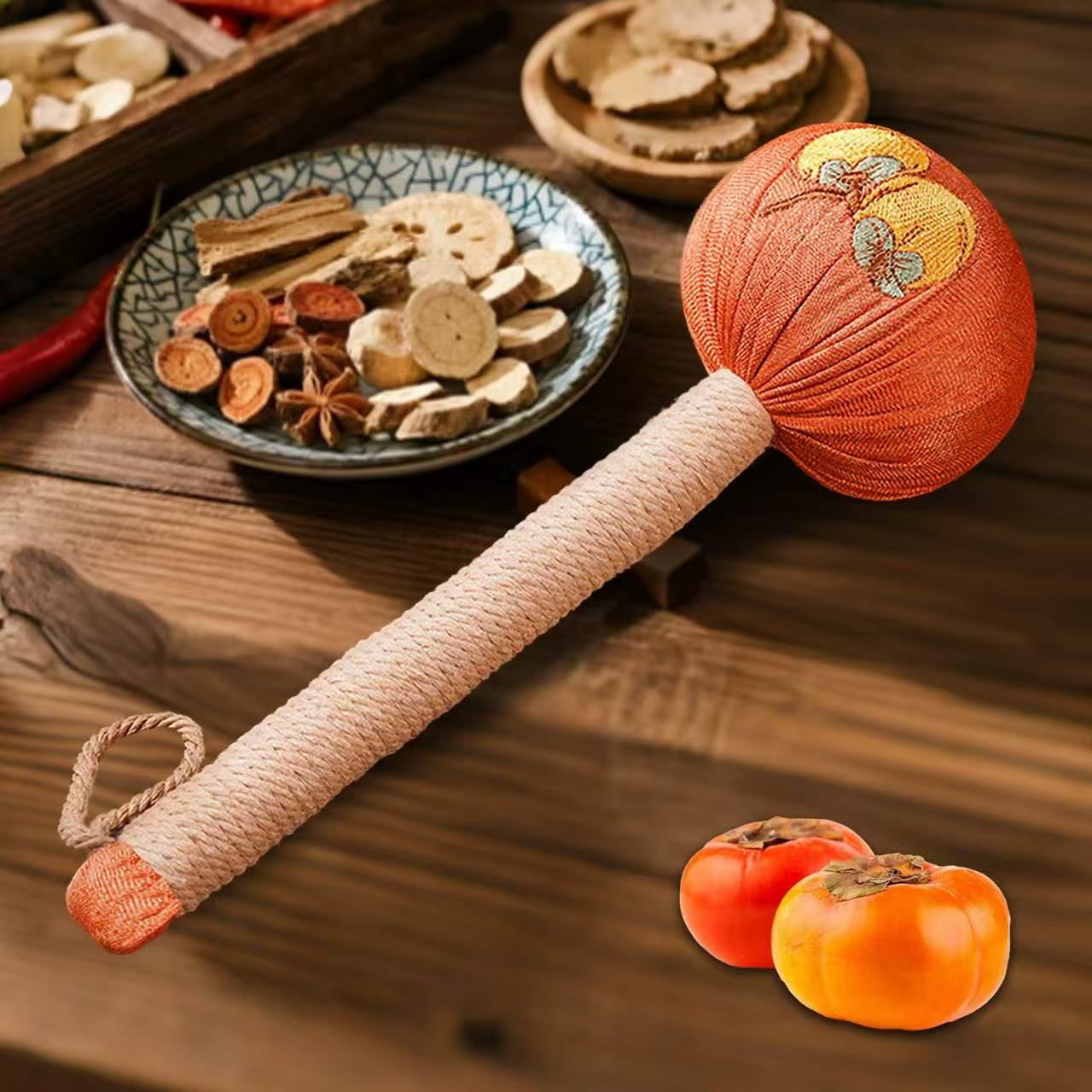 【柿柿如意】亚麻艾草养生手工经络锤（一个装）