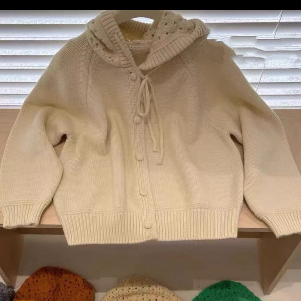 加厚纯色连帽毛衣外套复古秋冬新款慵懒