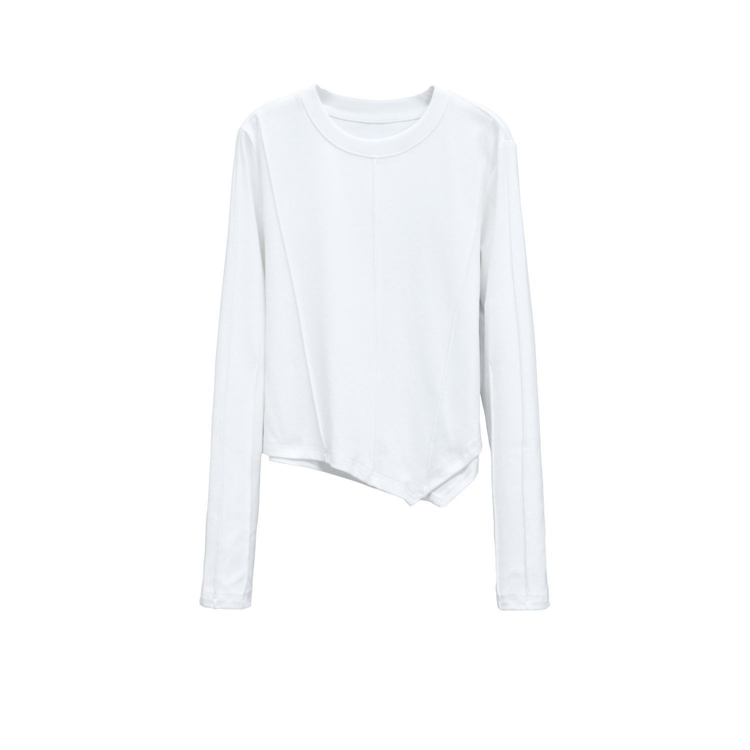 【韩哥女装】简约感穿搭白色减龄圆领时尚休闲百搭长袖衫1935-A6