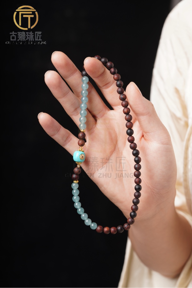 原创手串降真香女款手工妈妈渐变镶嵌老型单圈灰月光女士