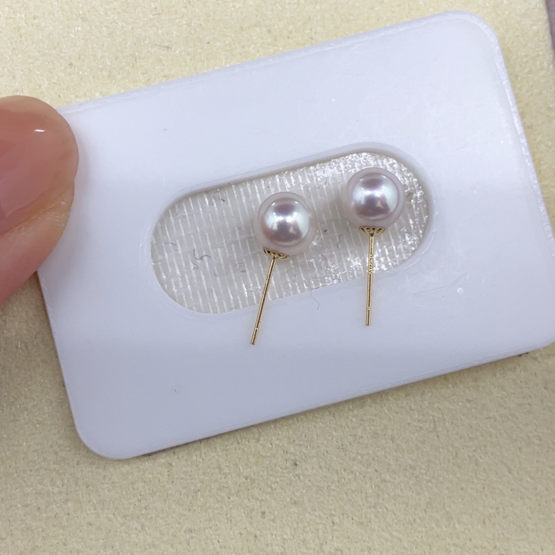 18K金镶嵌耳饰海水珍珠