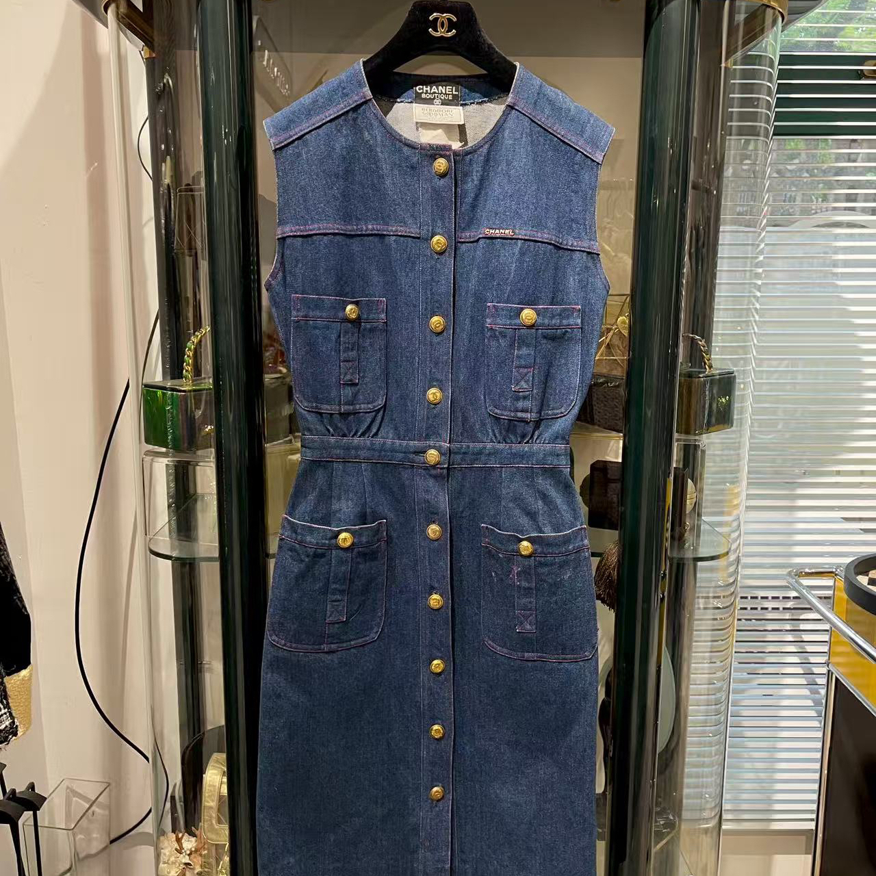 95新 Chanel/香奈儿 中古牛仔中长款连衣裙约38码95新