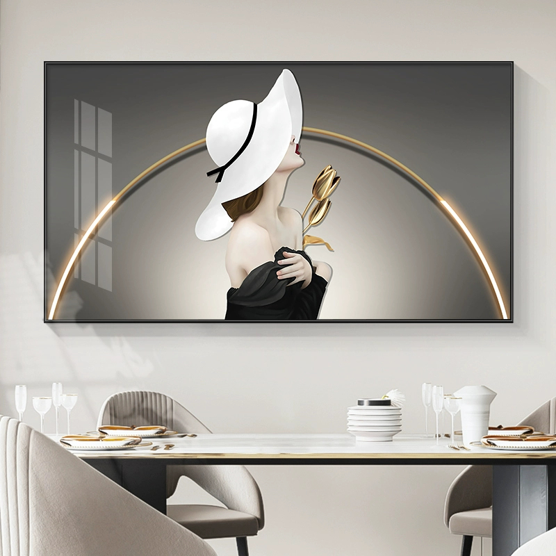 现货速发美人物横款餐厅装饰画房间轻奢壁画简约客厅沙发背景墙挂