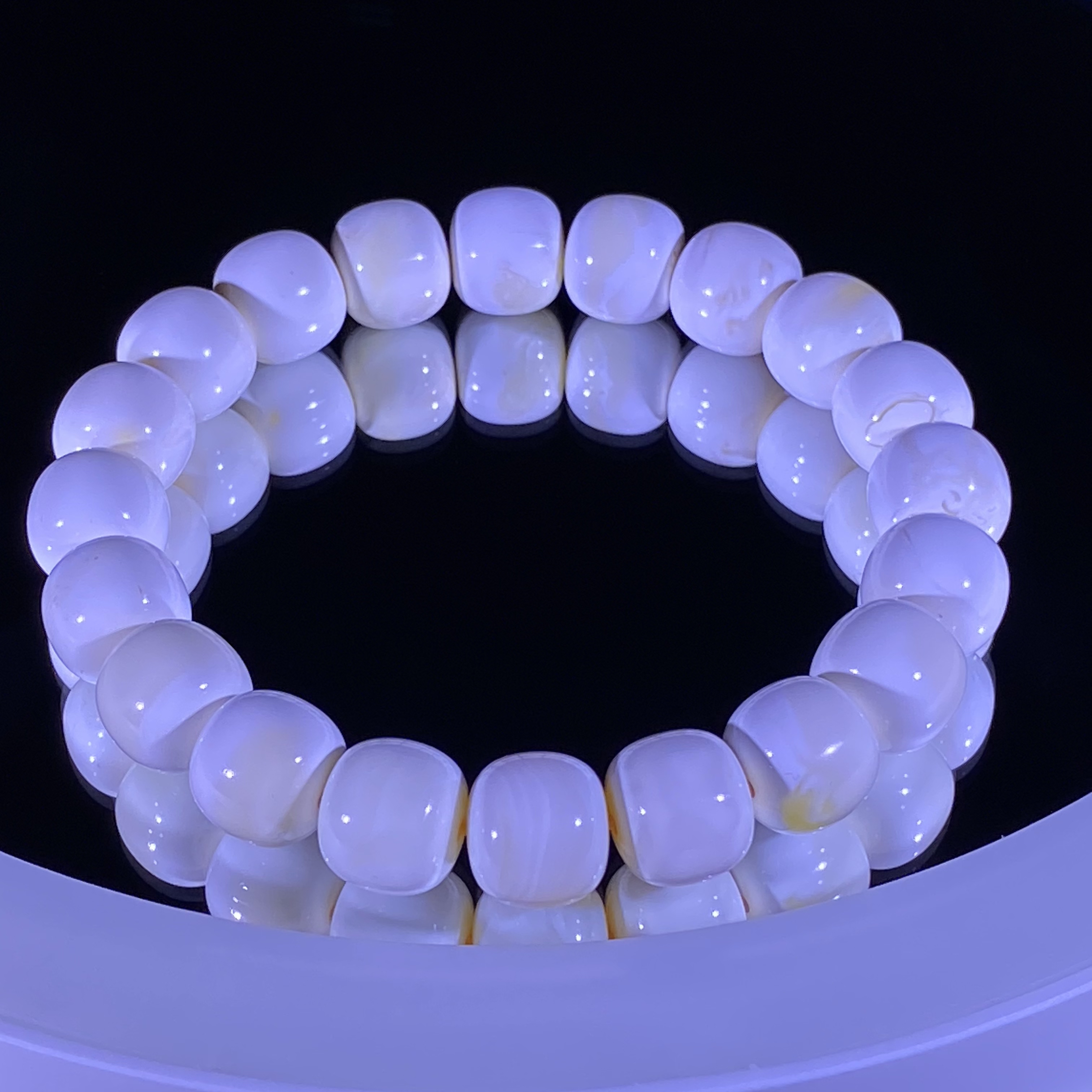 11mm油漆白蜜蜡老型手串 一条手串即毕业 高货典藏款