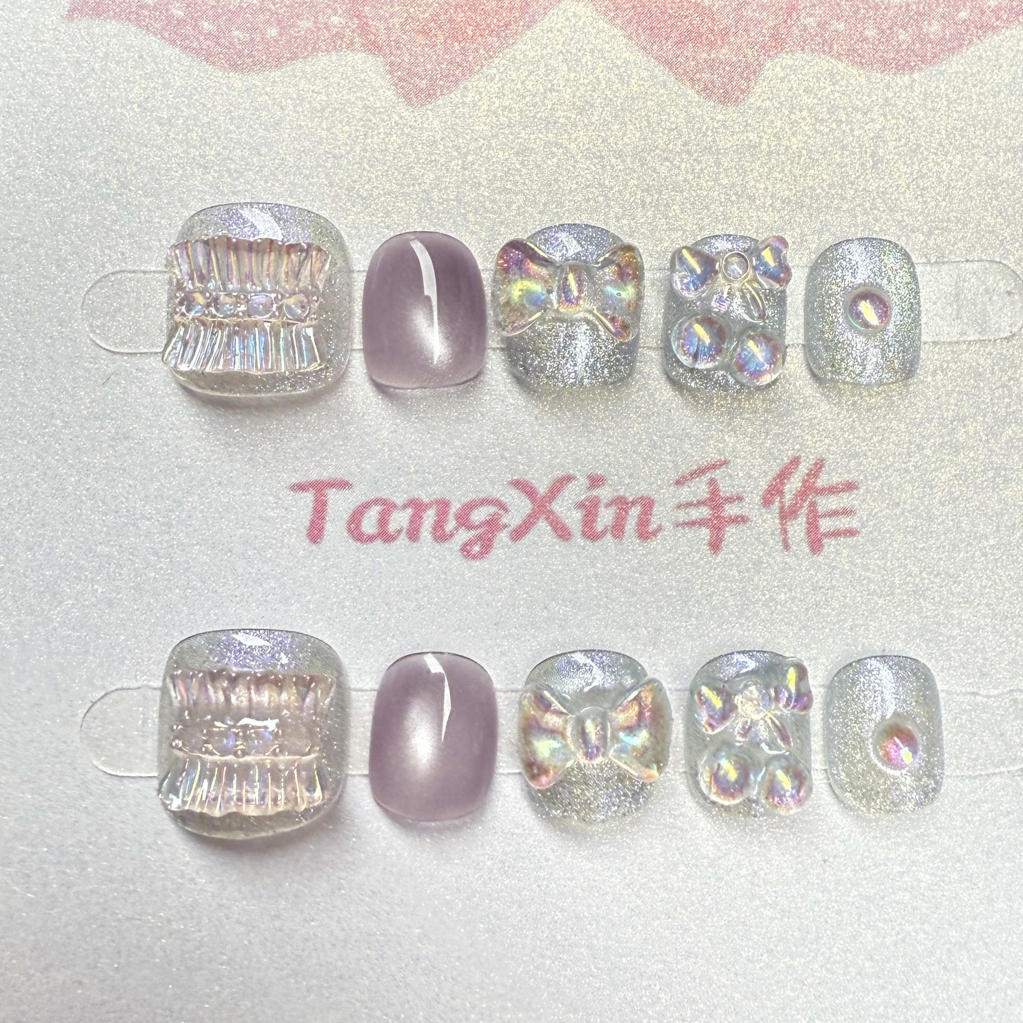 【百变公主】小朋友2-12岁纯手工穿戴甲可重复佩戴美甲贴