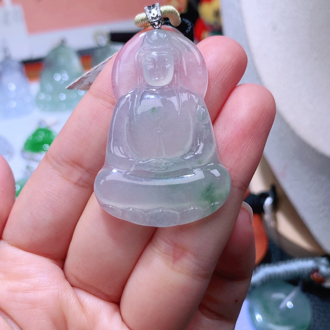 颈饰18K金镶嵌翡翠素衣