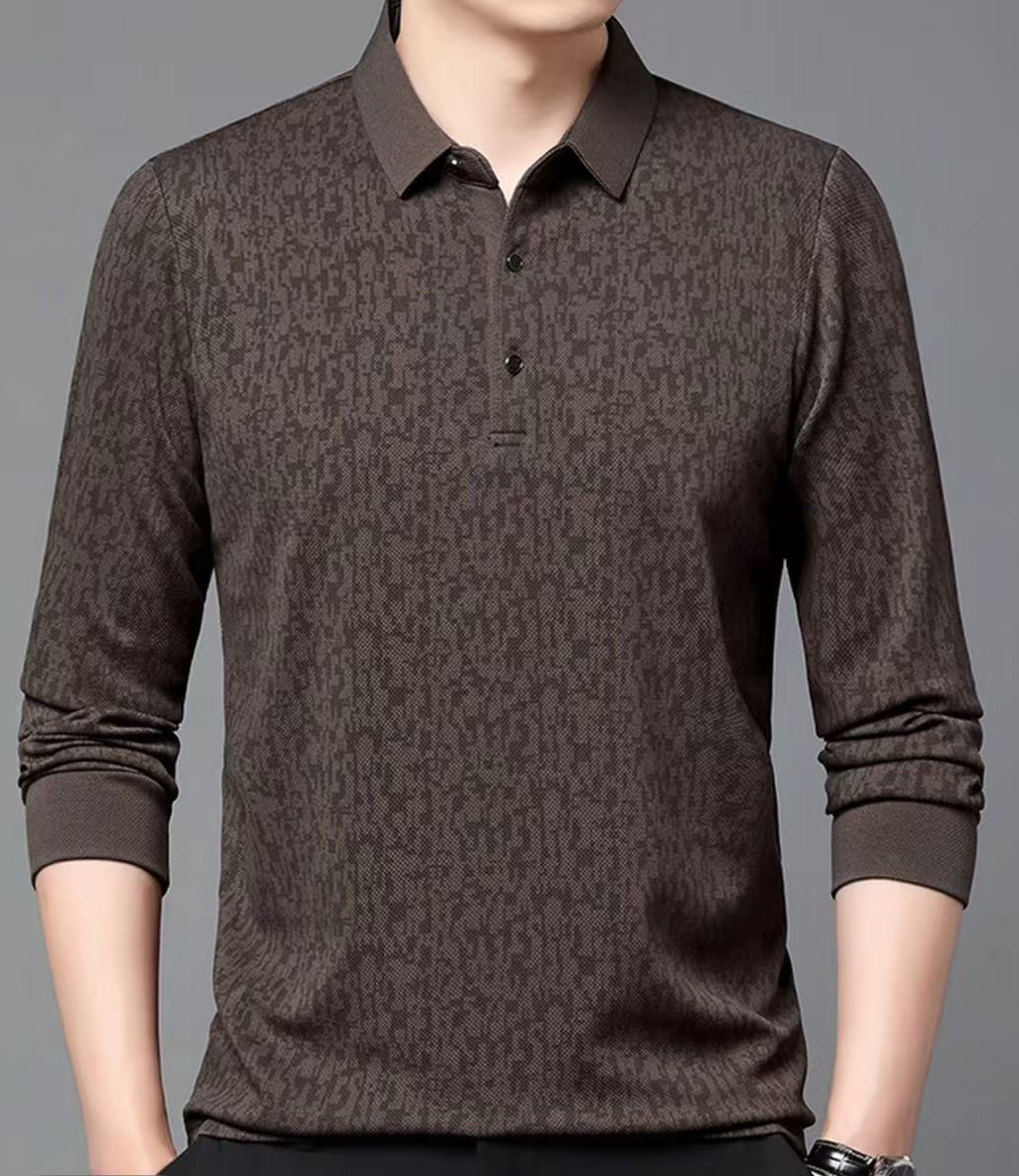 秋季新款男士长袖POLO衫T恤时尚休闲商务中青年T恤上衣2436