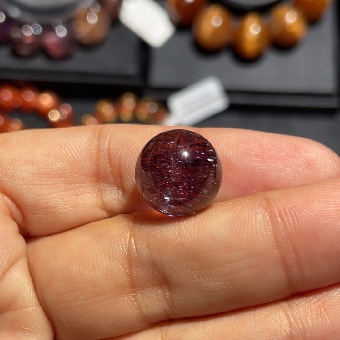 水晶单珠未镶嵌?****5紫超单珠13.2mm左右