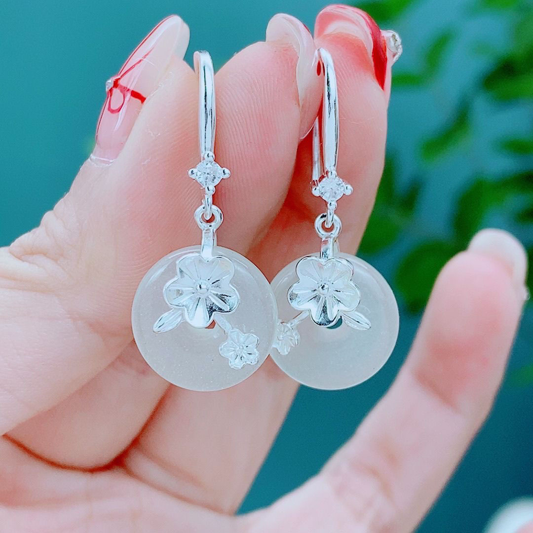 足银树脂耳饰 足银百搭耳圈耳坠气质复古时尚爆款送人耳环耳钩