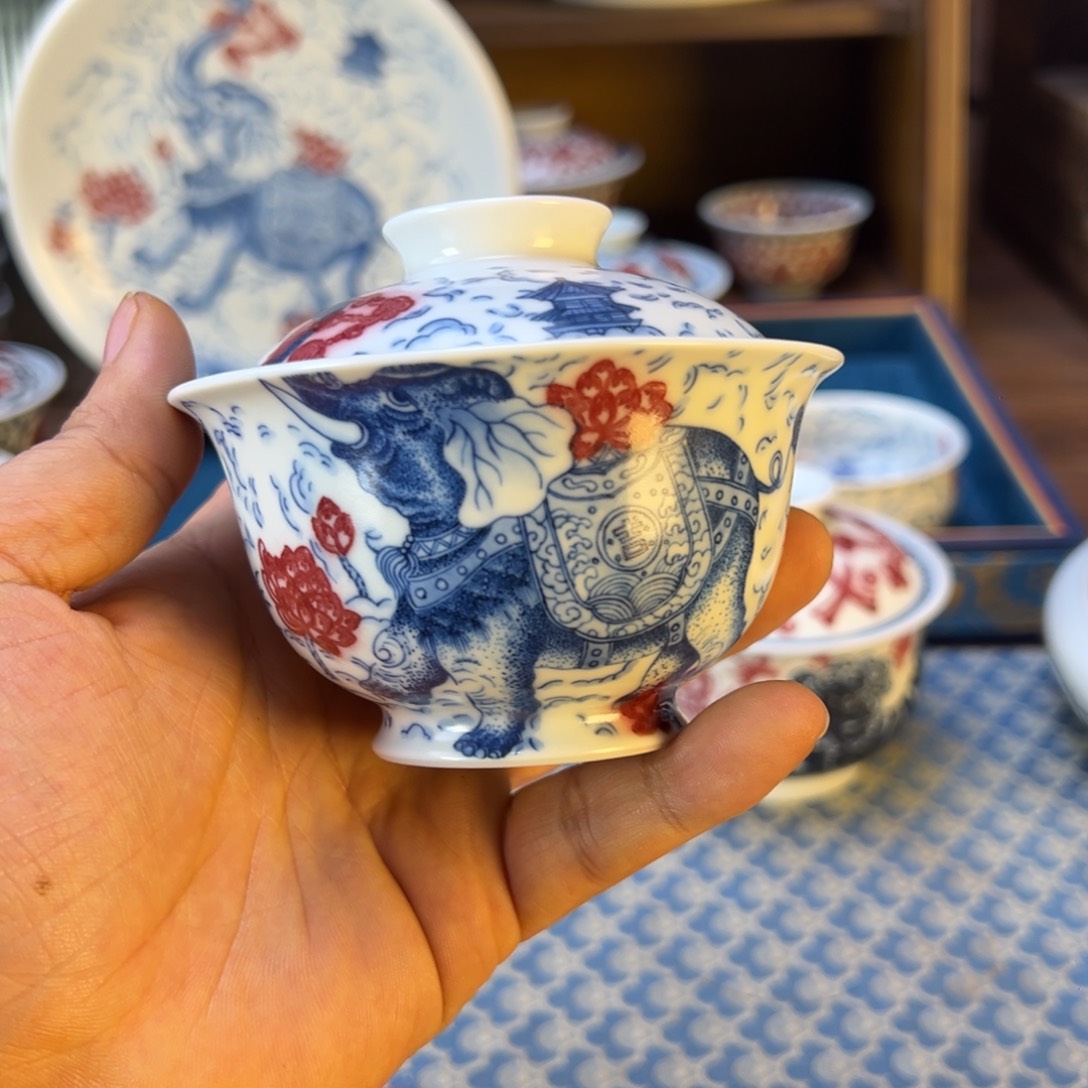 摆件新年快乐茶器百宝箱