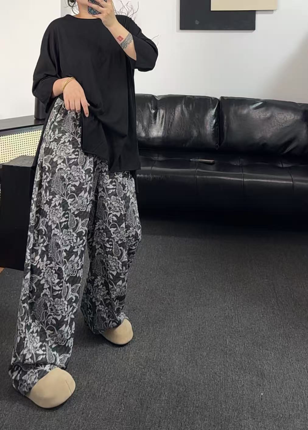 2025夏季复古百搭显瘦防晒防蚊花裤子