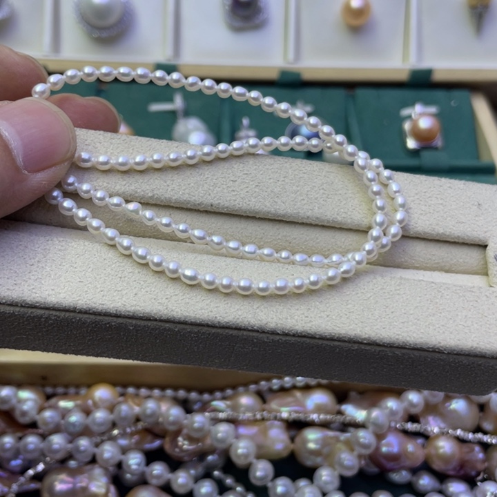 淡水珍珠项链银S925镶嵌