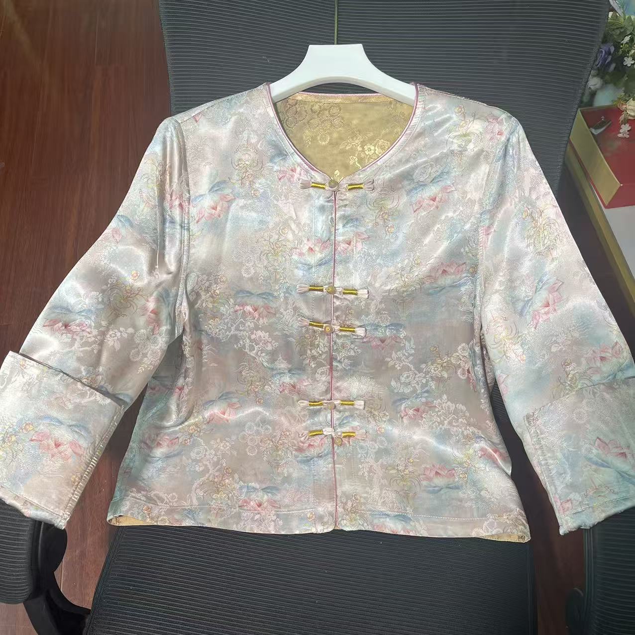 【荷花】新中式国风外套上衣百搭休闲盘扣洋气减龄女装251