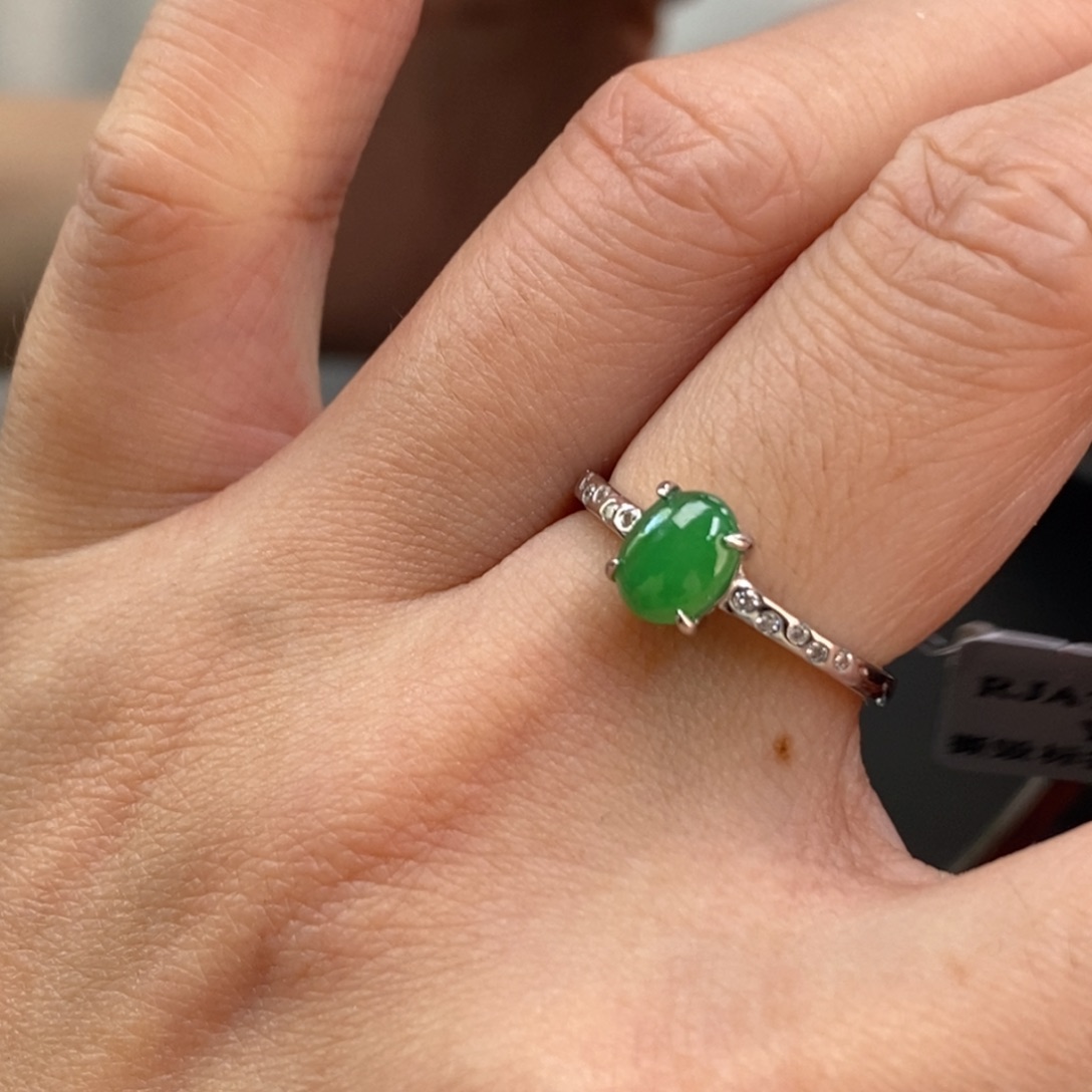 颈饰银S925镶嵌翡翠净货14488