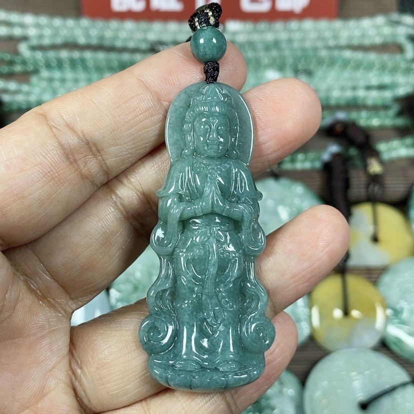【闪购商品】翡翠颈饰未镶嵌玉吊坠翡翠玉站观音