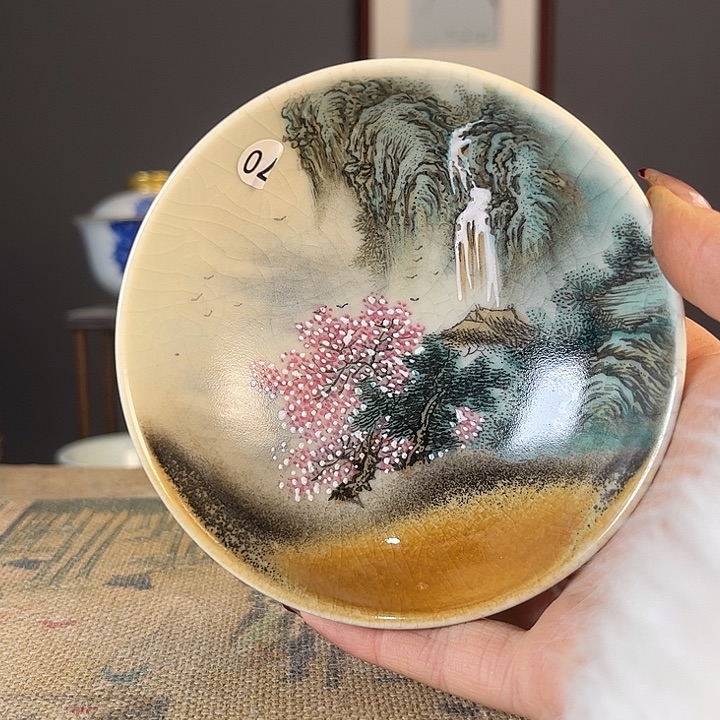 摆件景德柴烧茶杯多人