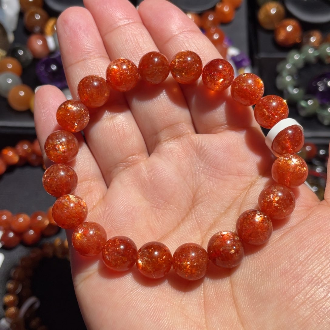 水晶手链未镶嵌金太阳10mm