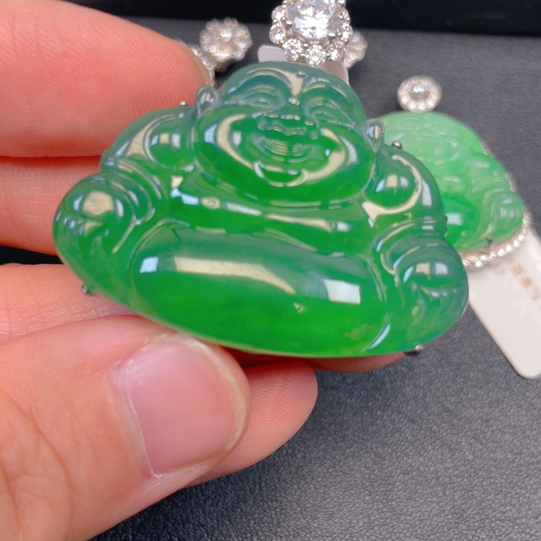 吊坠(不含链)银S925镶嵌翡翠