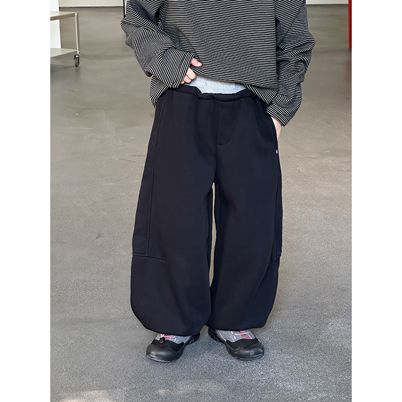 柒号童仓男童裤子秋冬加厚童装2025新款儿童加绒休闲裤韩版中大童