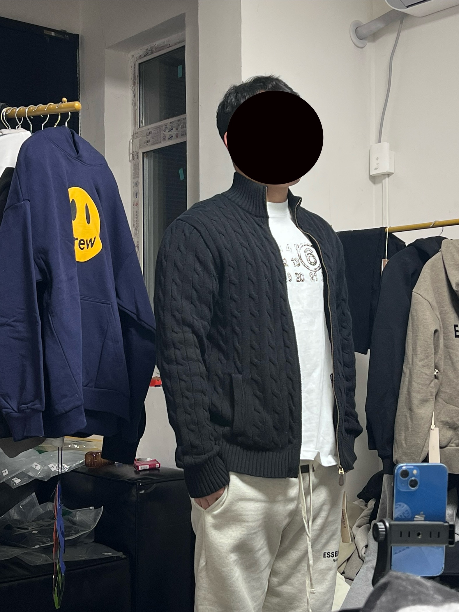 富贵家--小马全拉链开衫毛衣