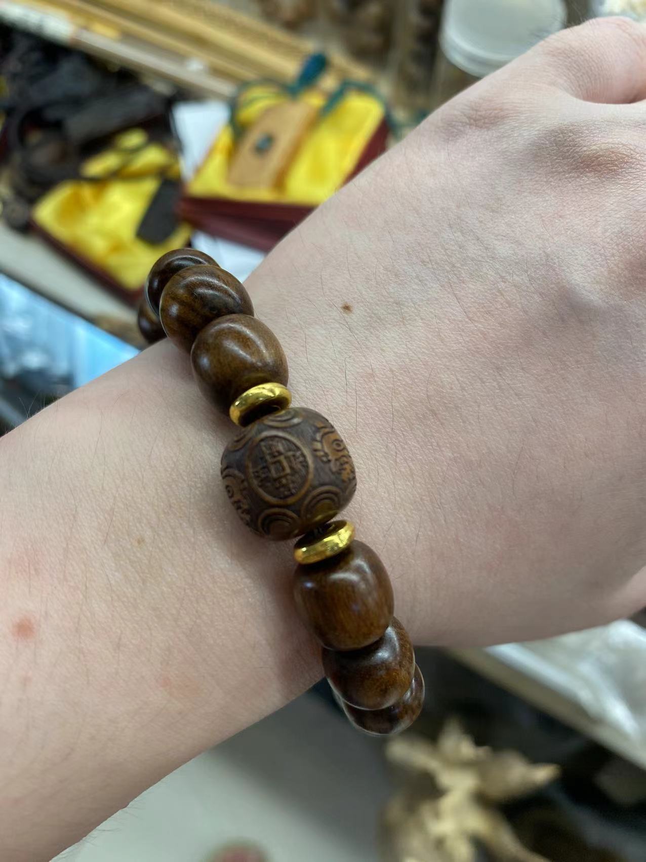 老型12mm海黄/独款设计手工串珠！