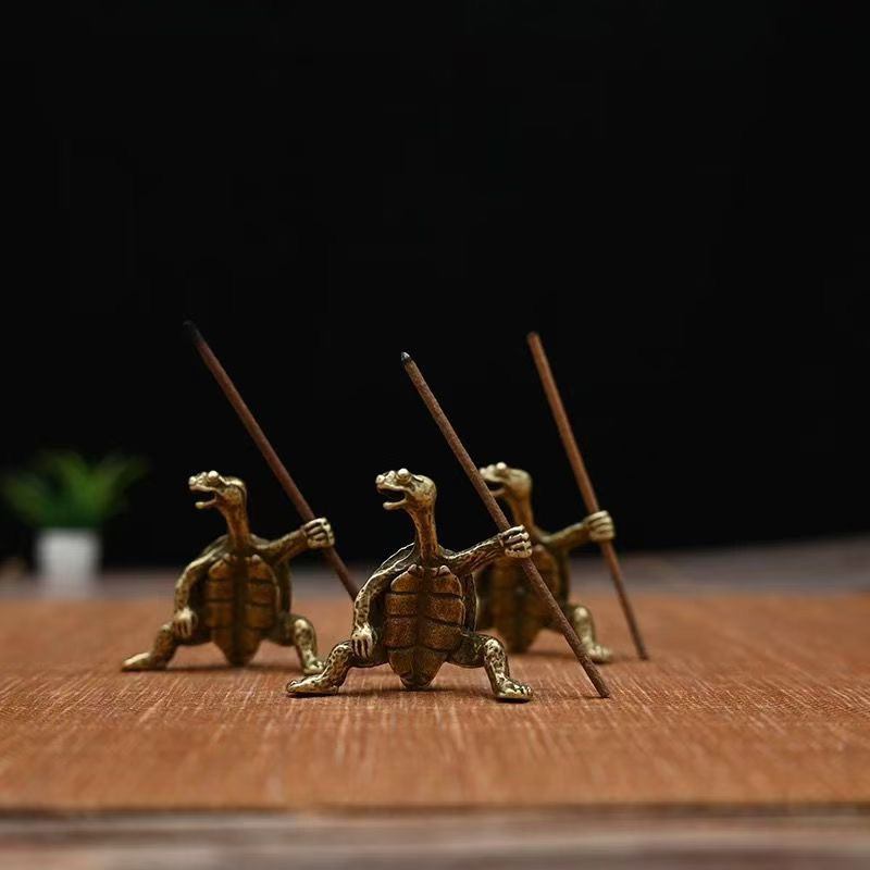 神龟虽寿线香插乌龟小香插家用室内功夫乌龟立体线香托盘便携式