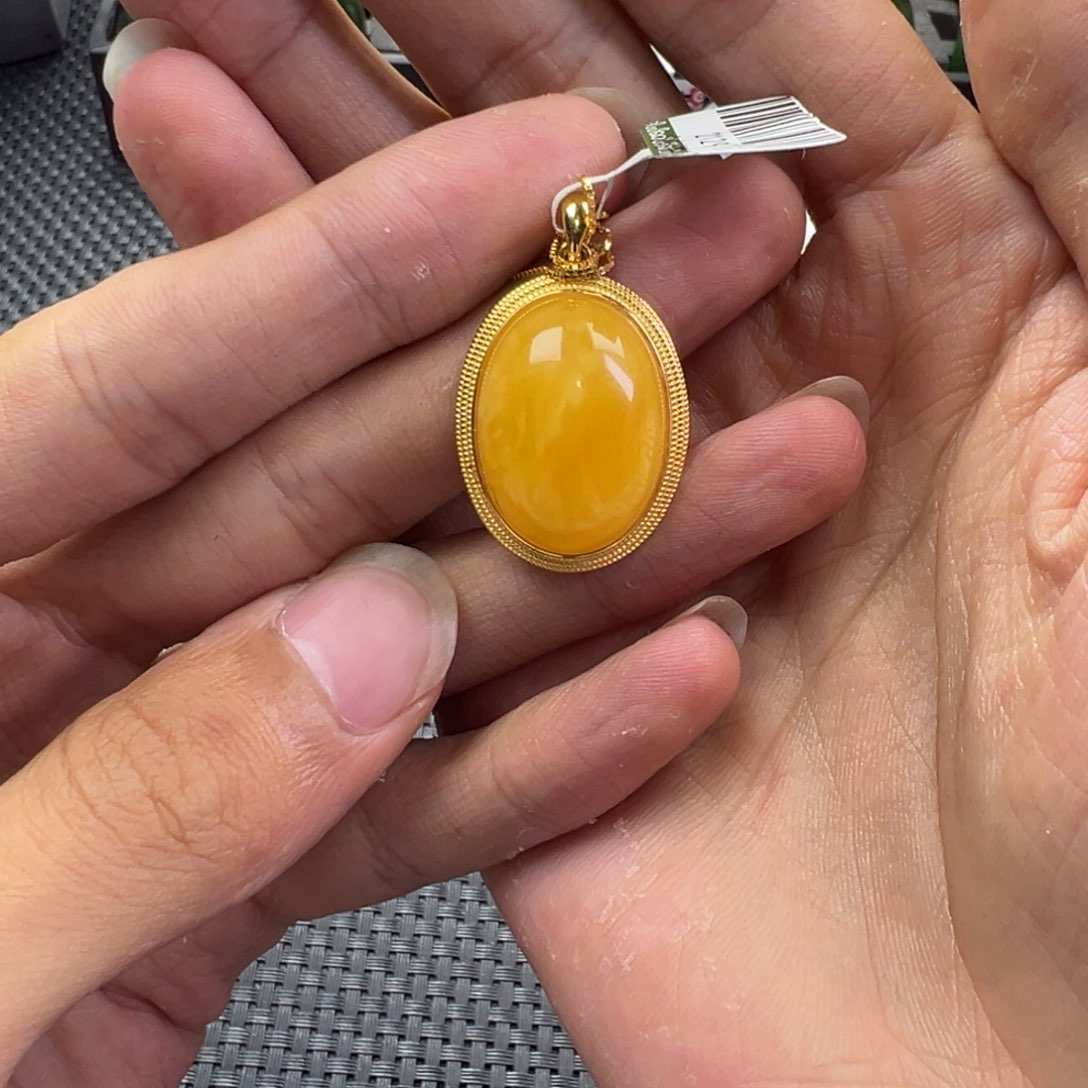 银S925镶嵌颈饰琥珀高端蜜蜡多样性拍一发一