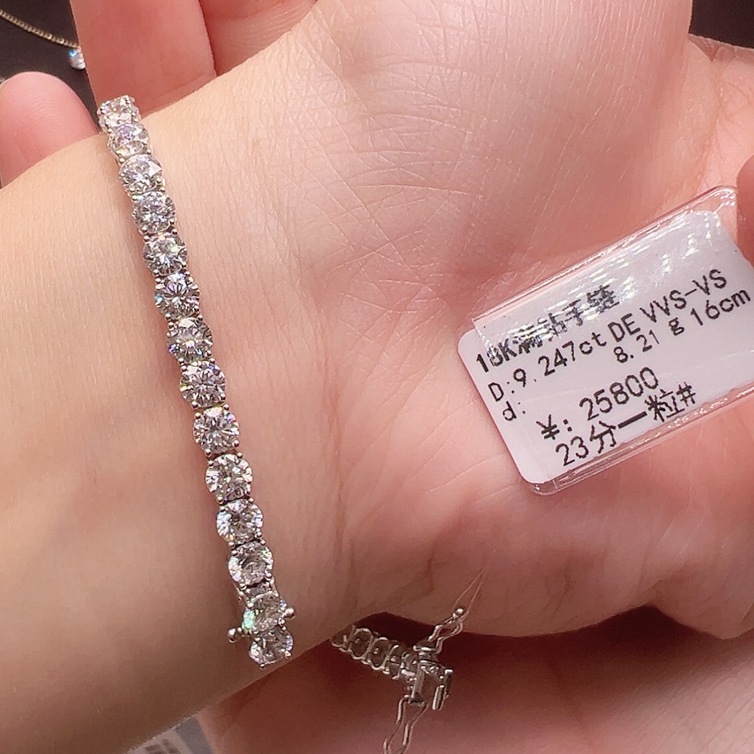套链18K金镶嵌实验室培育钻石单颗23分，网球款手链