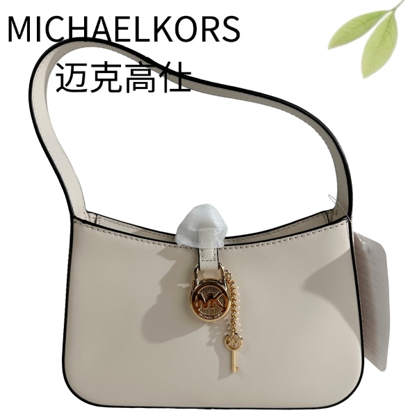 99新 MICHAEL KORS/迈克高仕 白金单肩包G25127598底长22X14