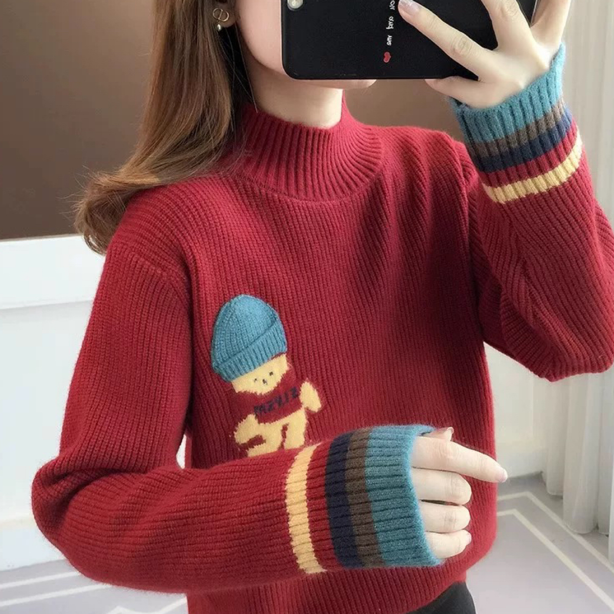 秋冬新款加厚半高领针织打底毛衣女网红百搭小个子内搭158洋气