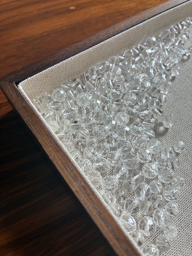 秒秒！天然白水晶切面双圈8mm（约62颗）